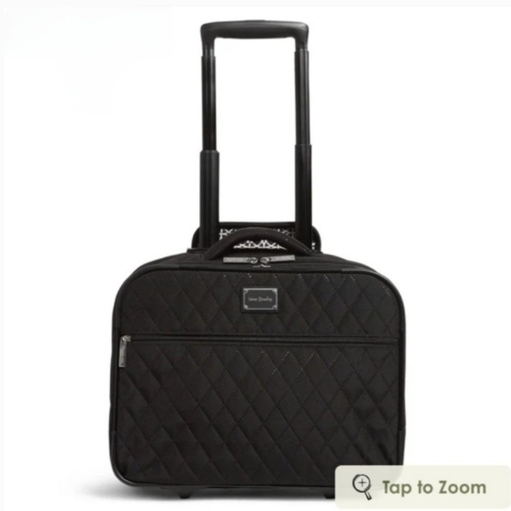 Vera Bradley Rolling Work bag Luggage Black Carry-on Quilted Black.